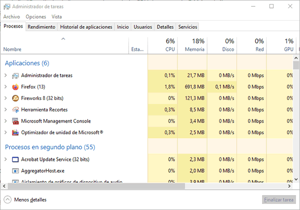 Reparar un PC lento con el administrador de tareas